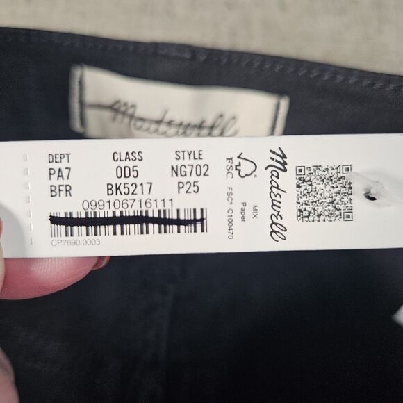 New Madewell Black Jeans Size P25 10" High Rise Skinny 5 Pocket Design - Picture 6 of 11